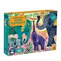 Puzle de 300 piezas "En peligro de extinción" del elefante asiático