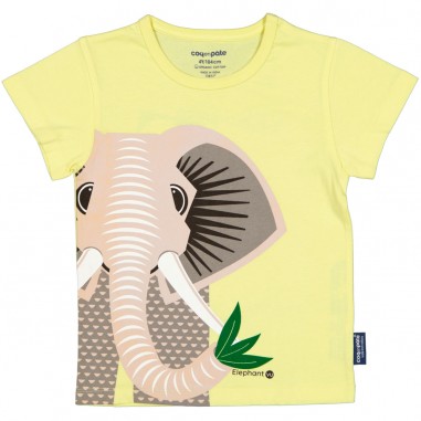 Camiseta de manga corta de algodón 100% orgánico del elefante