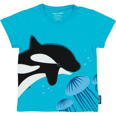 Camiseta de manga corta de algodón 100% orgánico de la orca