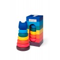 Torre apilable de silicona del gatito de colores brillantes