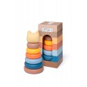Torre apilable de silicona del gatito de colores pastel