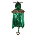 Capa de dragón verde 4-6 años (104-116cm)