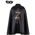 Capa El Zorro con mascara, tamaño 4-6 años (104-116cm)