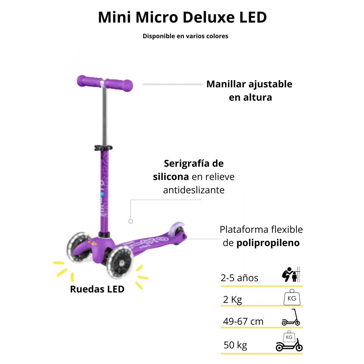 Patinete 3 ruedas Maxi Micro DELUXE LED